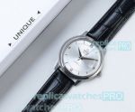 Copy Omega De Ville Swiss 2824 Watch - Silver Dial Leather Strap